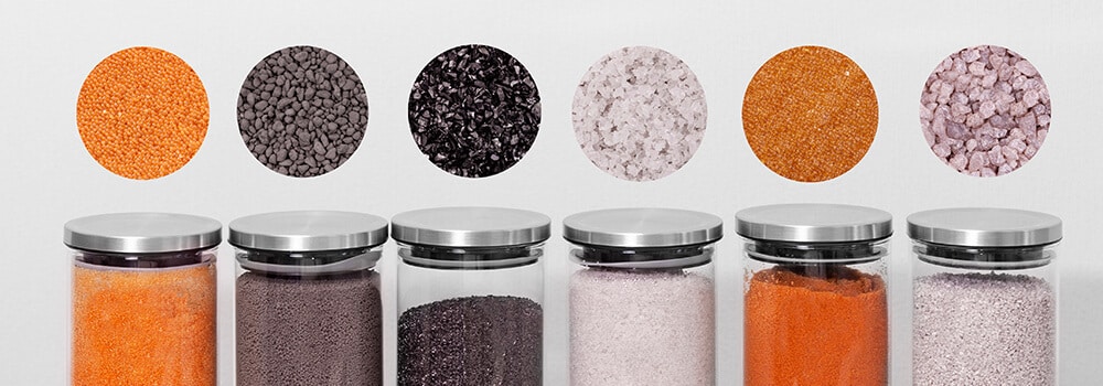 Meios filtrantes para tratamento da água em um pote